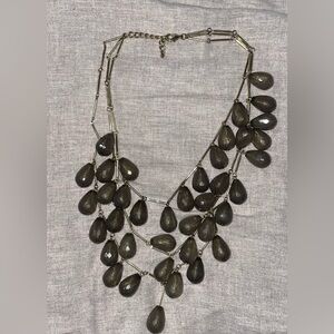 Elegant Dark Brown Teardrop Necklace